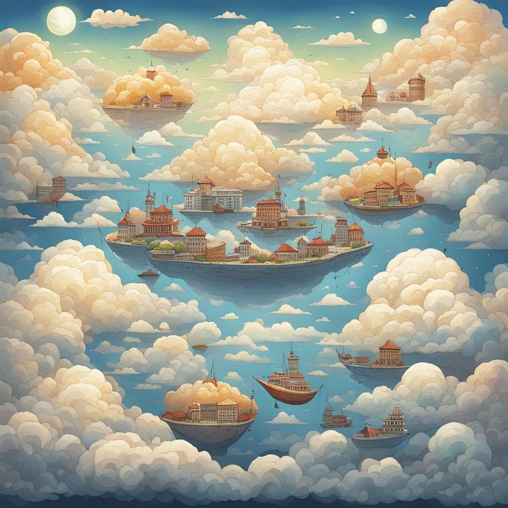 Abstract Cloudscape: Ethereal Soup of Clouds