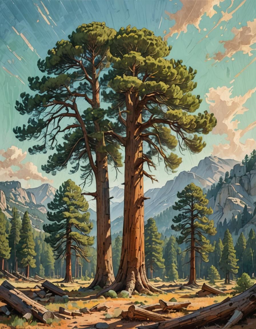 Towering Giant Sequoias in Warm Light