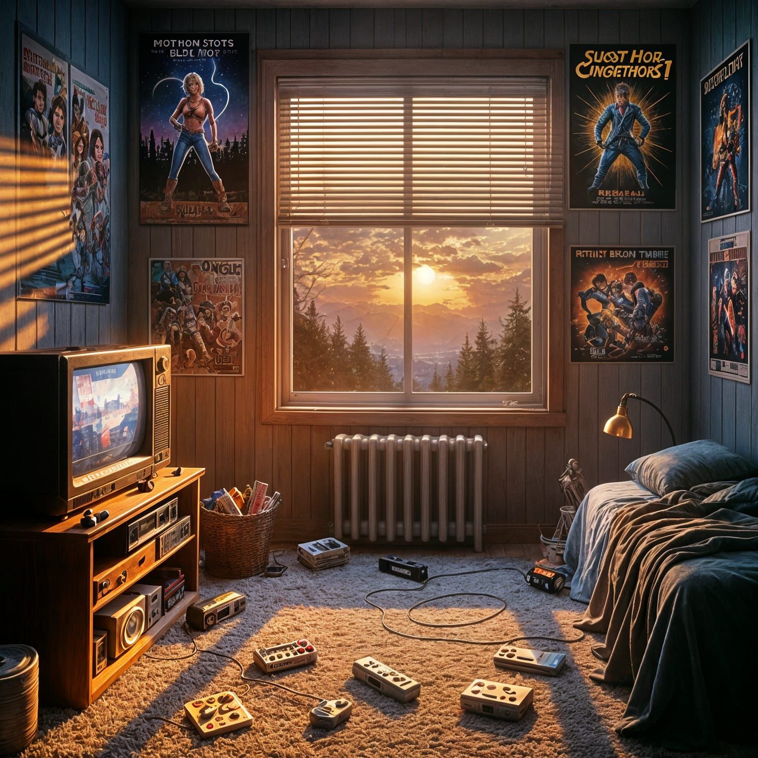 You step into the room and time unravels.

The soft glow of ...