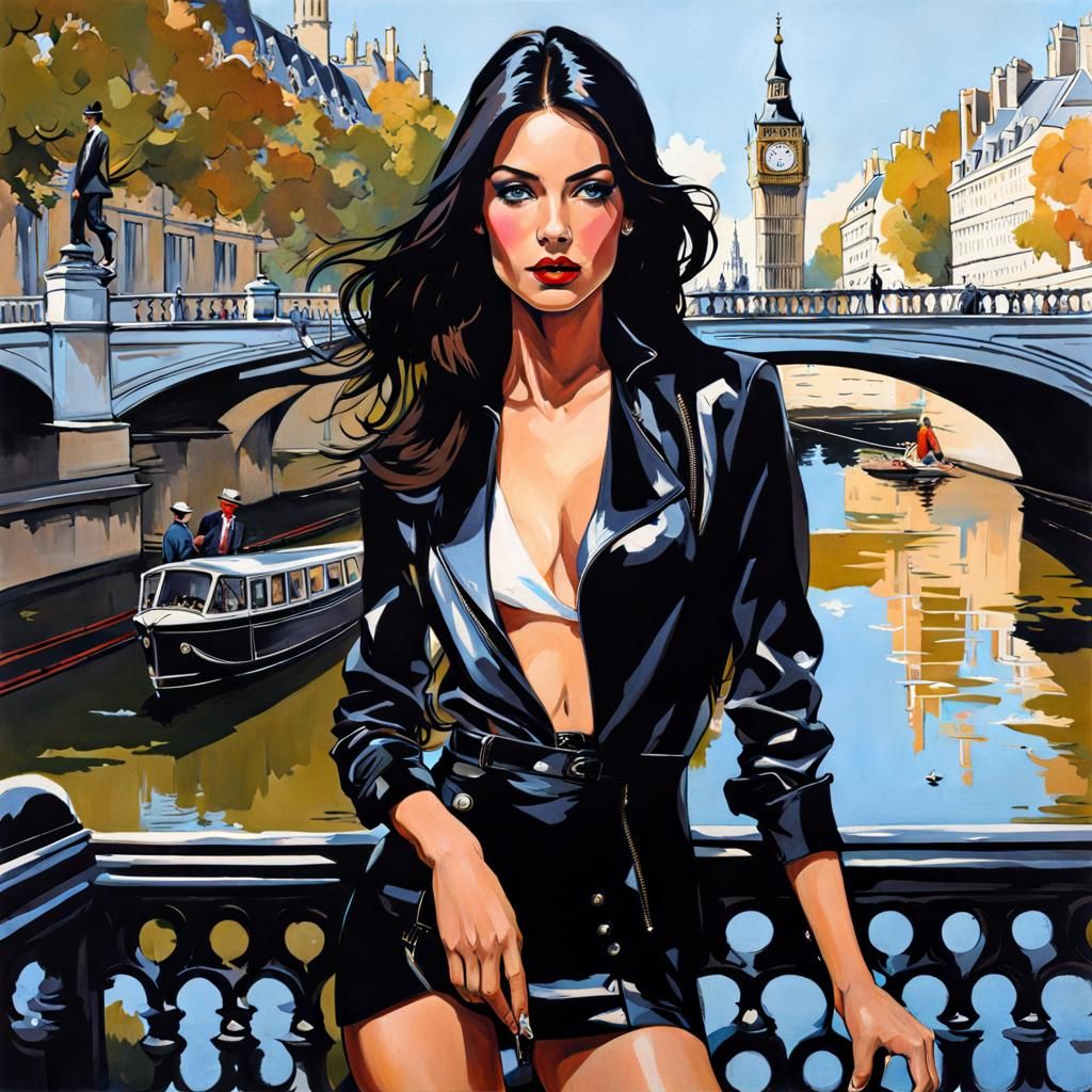 English Girl in French Fashion, London Splash Art