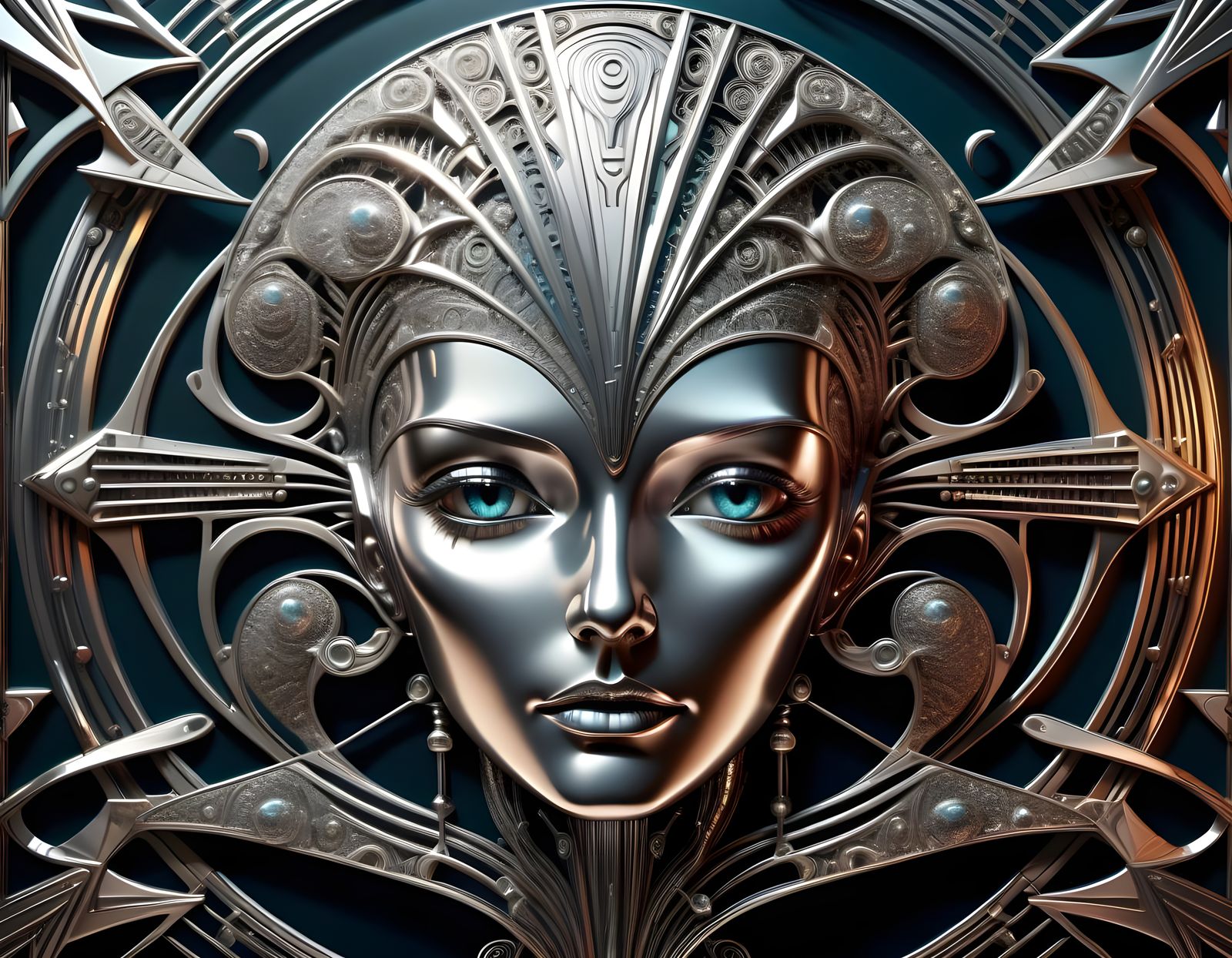Surrealistic Art Deco Metal Masterpiece