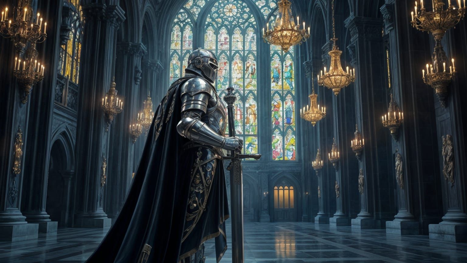 Art Deco Knight in Grand Cathedral Hall