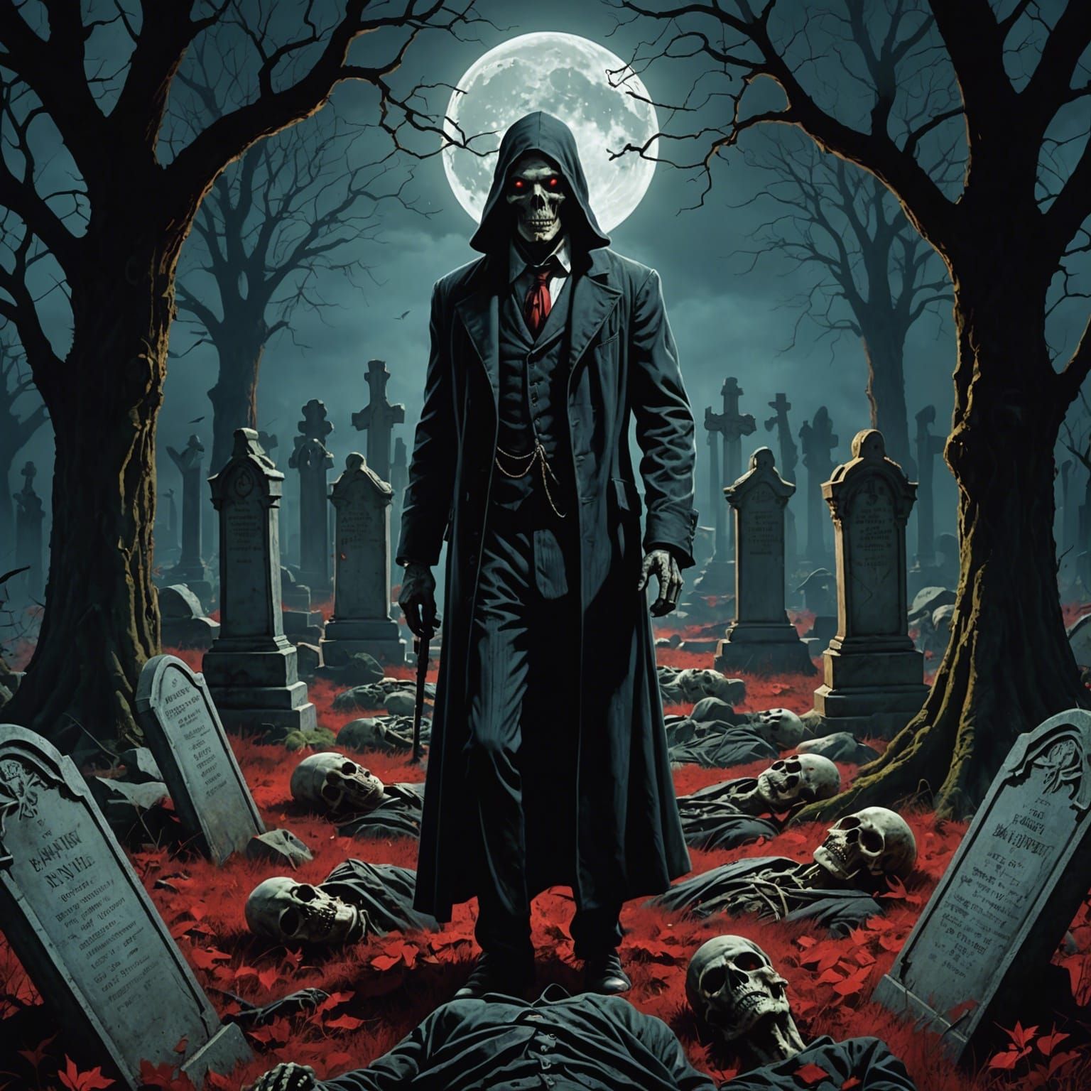 Undead Horde Rising: A Dark Fantasy Cemetery Poster