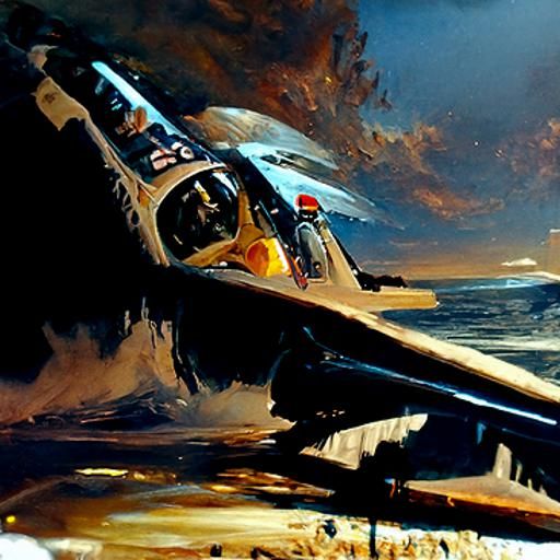 Top Gun Inspired Oil Painting