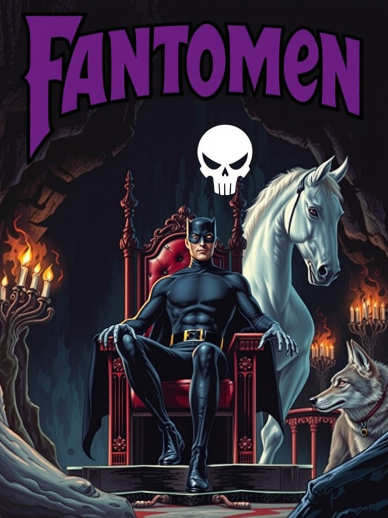 The Phantom on Skull Throne: Comic Book Art