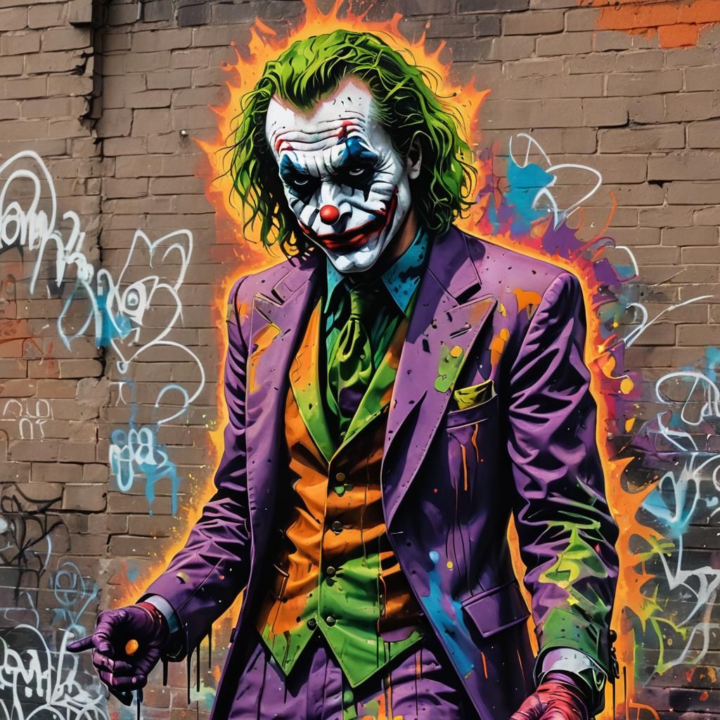Joker Spray Paints Graffiti in Verdadism Art