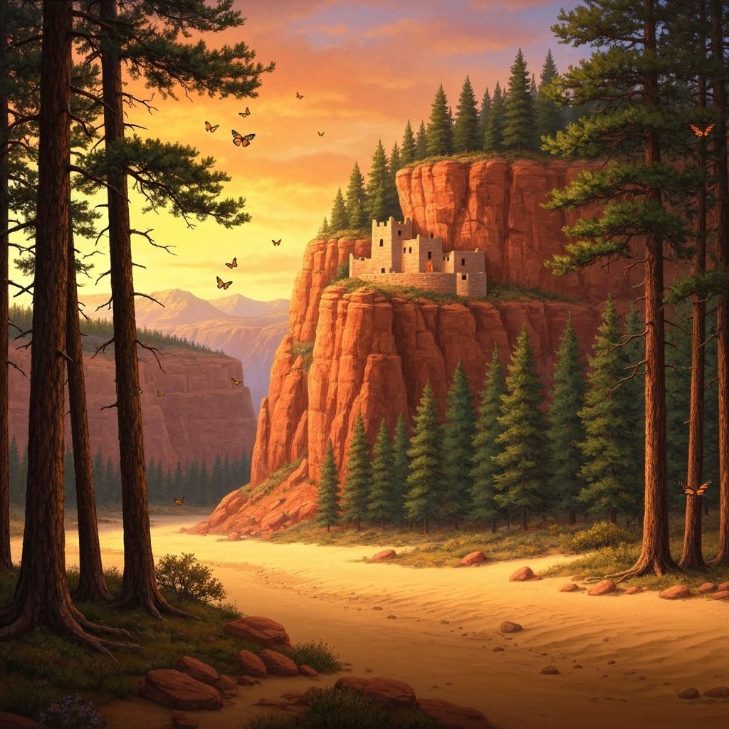 Cliff Dwelling Scene in Luminist Style