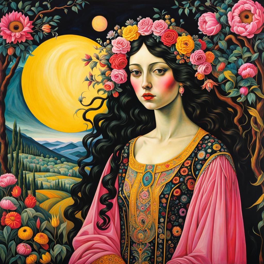 Ethereal Angel in a Psychedelic Dreamscape