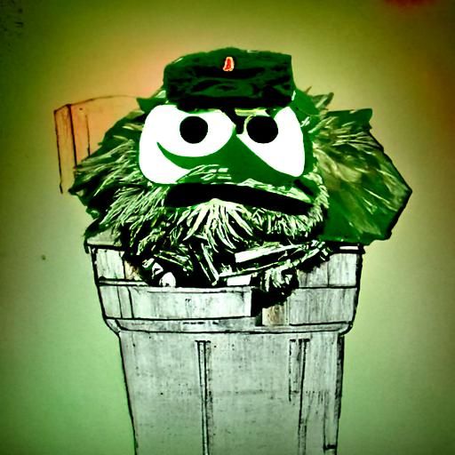 Communist Oscar the Grouch AI Image
