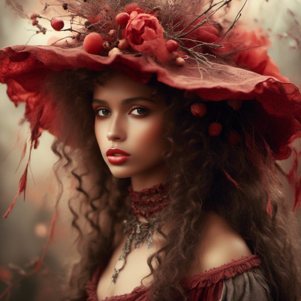 Beautiful Mulatto Girl Portrait in Soft Focus Style