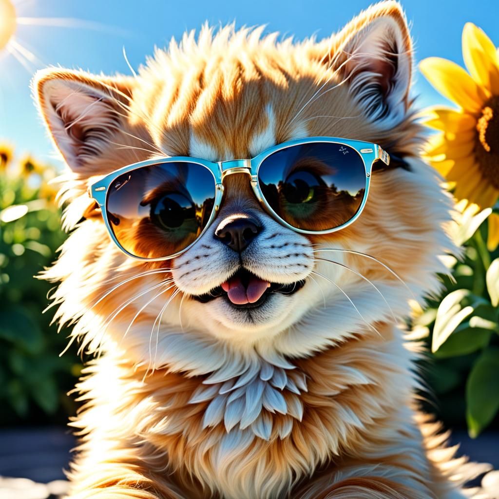 Adorable Subject in Sunglasses on Sunny Day