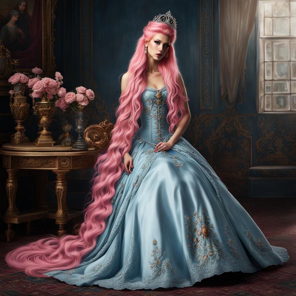 Beautiful Pink-Haired Princess in Zucker Punk Style