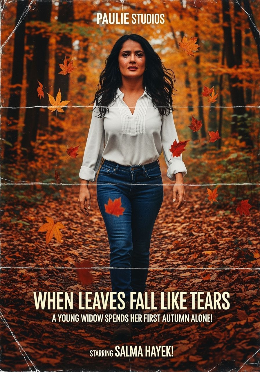 Salma Hayek in Emotional Autumn Forest Movie Poster