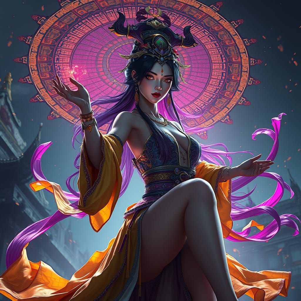 Ancient Chinese Princess in Dark Fantasy Concept Art