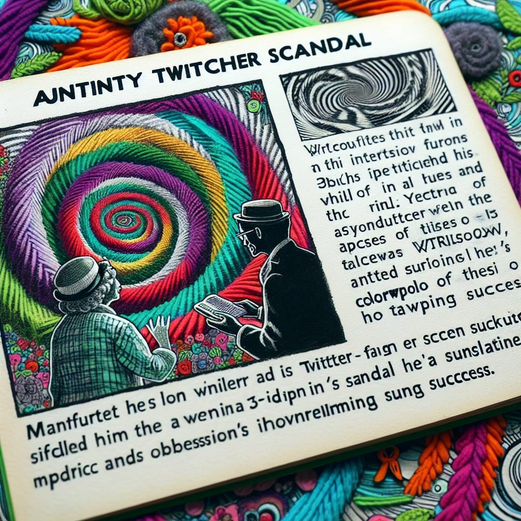 Aunty Twitcher in 3D Shadow Spiral, Acrylic Textile Art