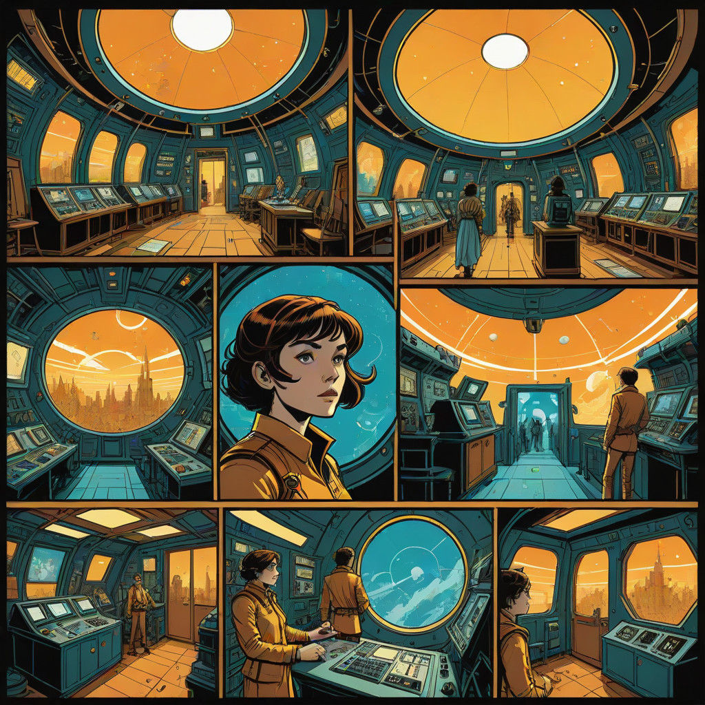 Surreal Comic Book Illustration in Classic Style