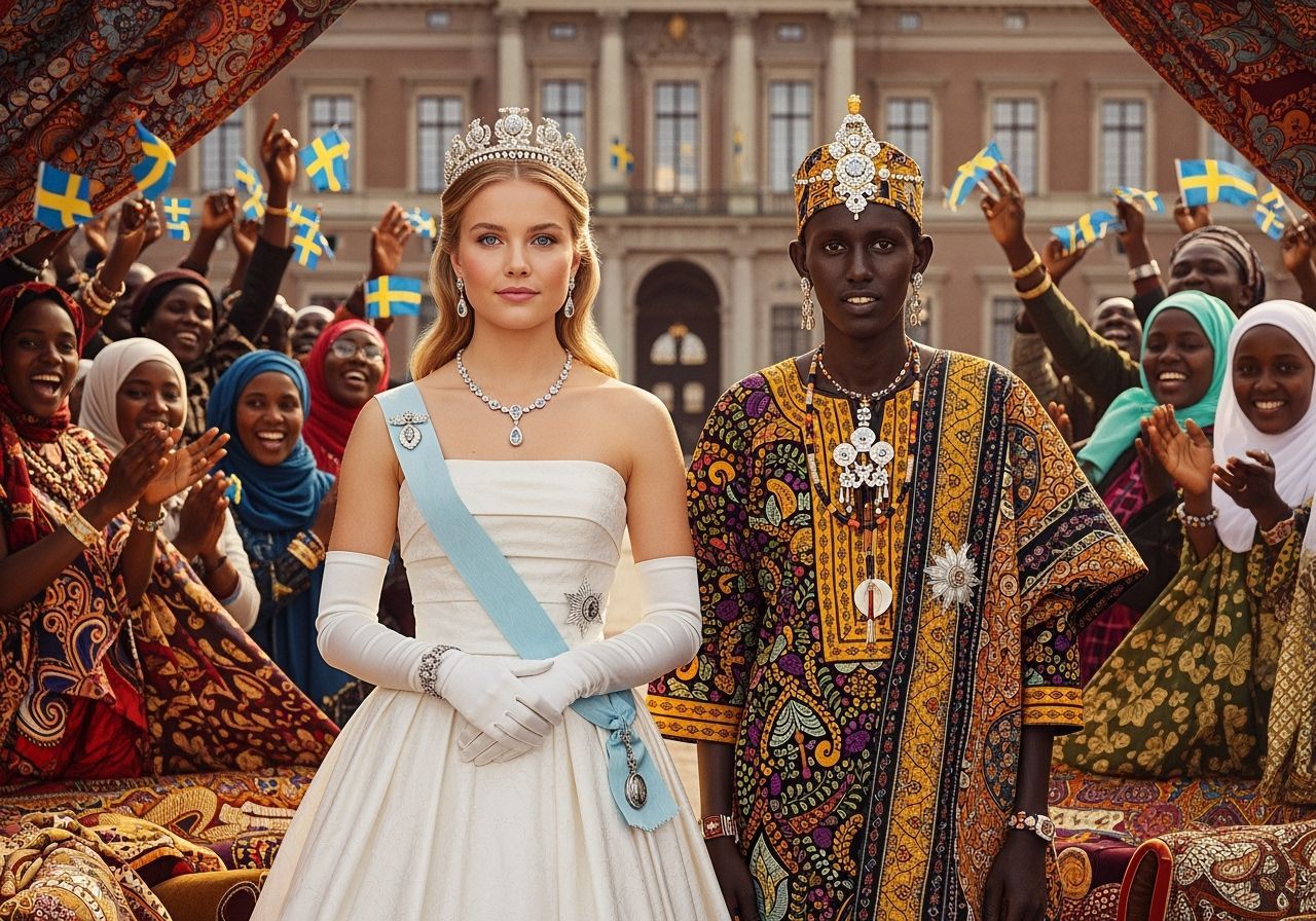 Swedish Princess and Refugee: A Portrait in Vibrant Style