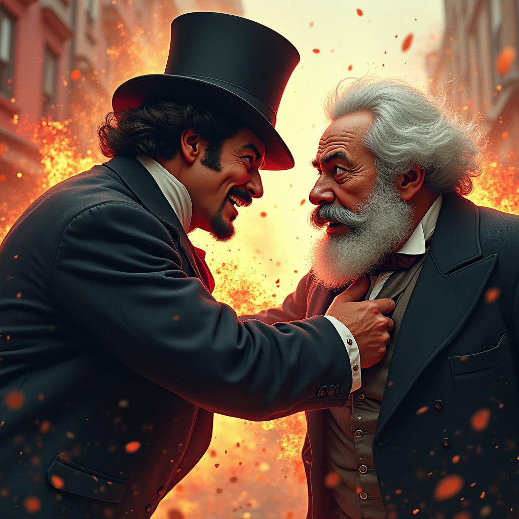 Spurgeon Knocks Out Marx: Hyperrealistic Concept Art