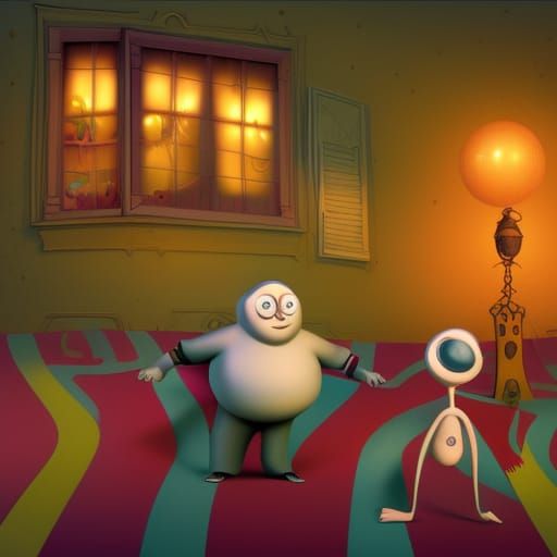 Dark Animated Movie Scene in Burtonesque Style