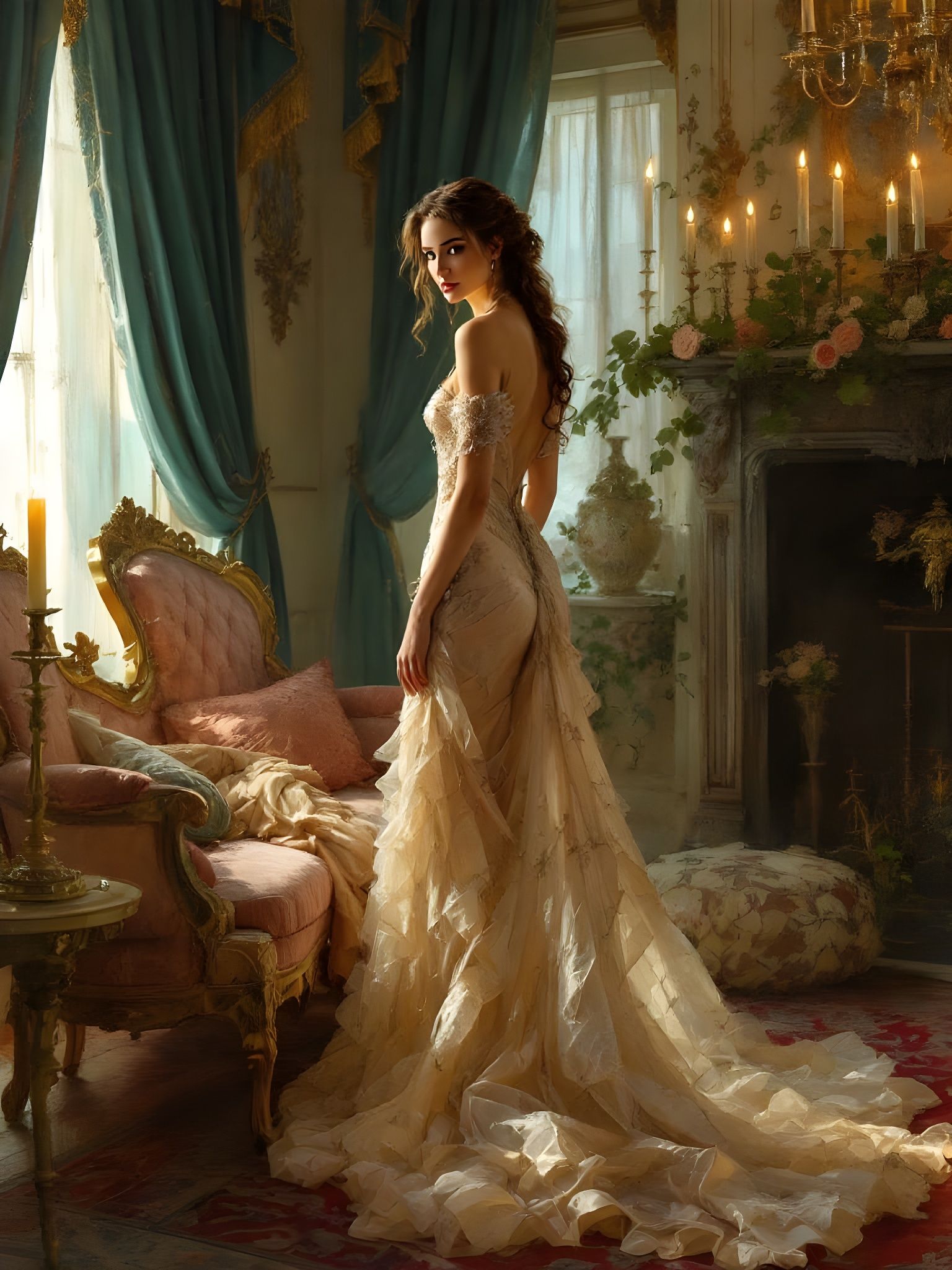 Elegant Portrait in Impressionist Style