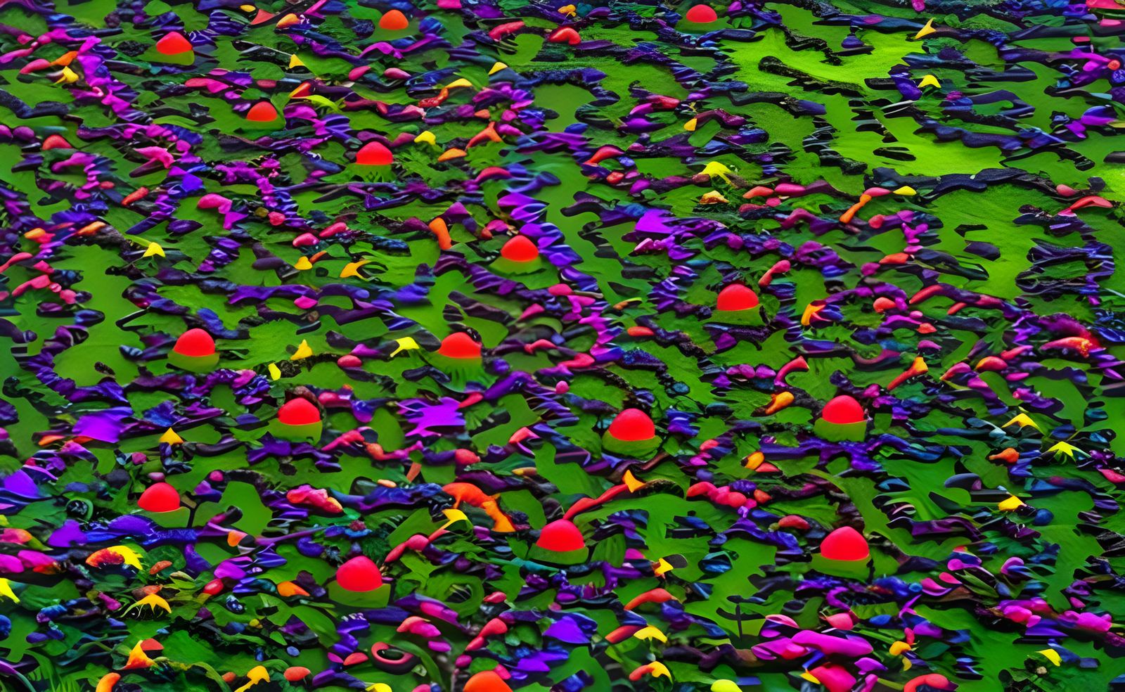 Mystical Multicolored Maze with Glowing Flora