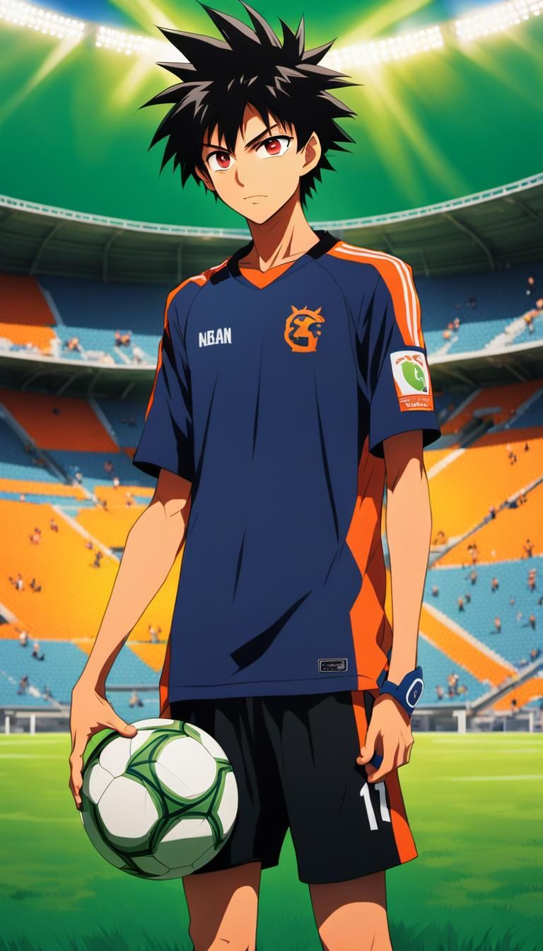 Vibrant Anime Soccer Boy in Action