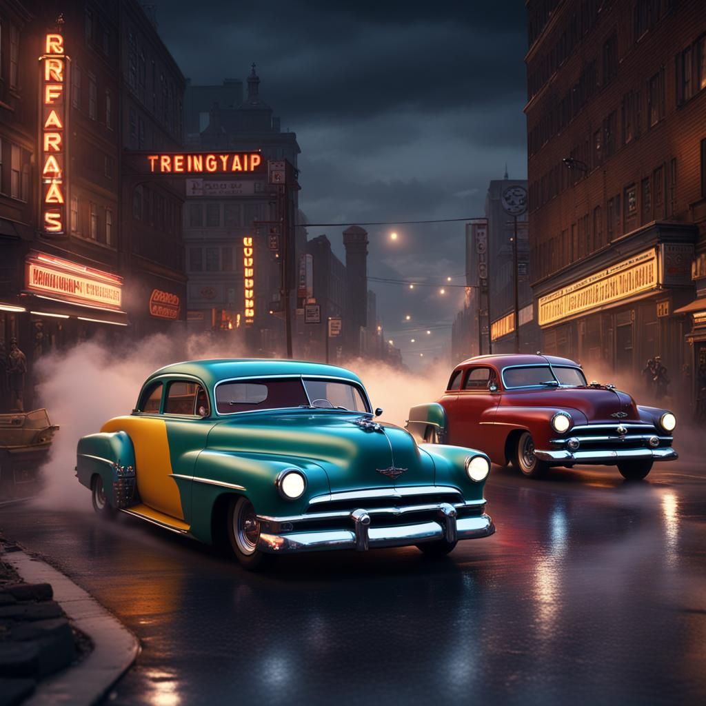 1950s Hot Rods Downtown Drag Race