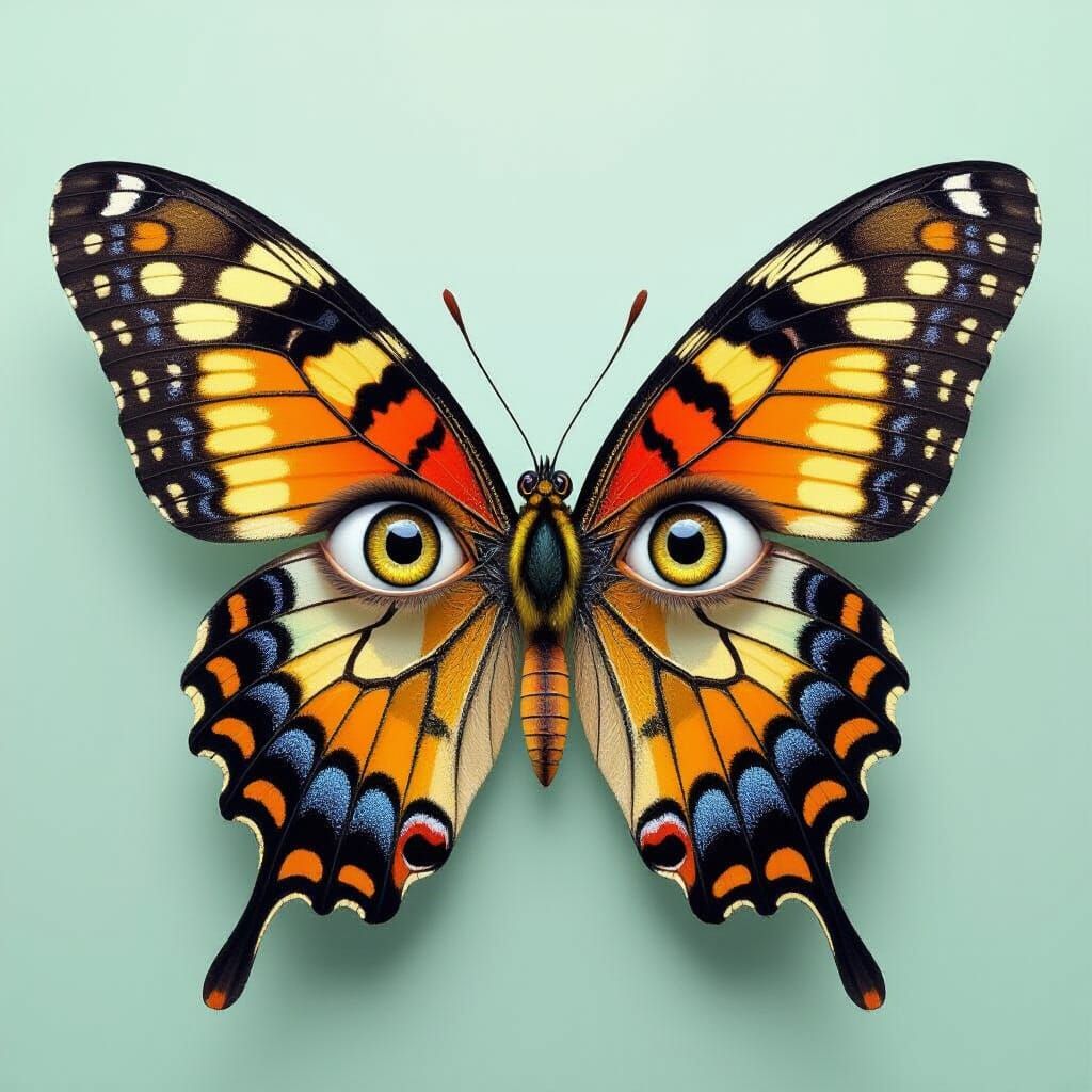 Startled Butterfly with Human Expression