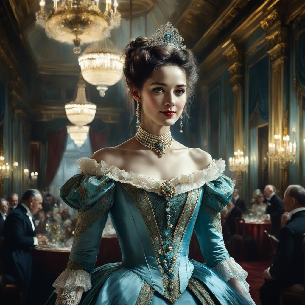 Victorian Woman Portrait in Detailed Matte Painting