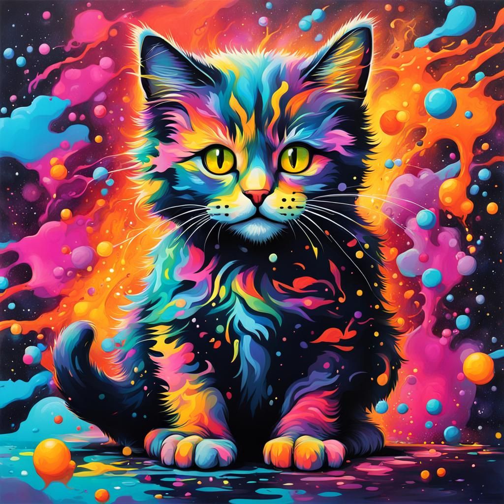 Cosmic Cat Graffiti Art in Ultra Quality