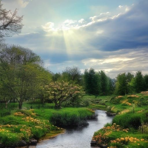 Whimsical Landscape in Surrealistic Style