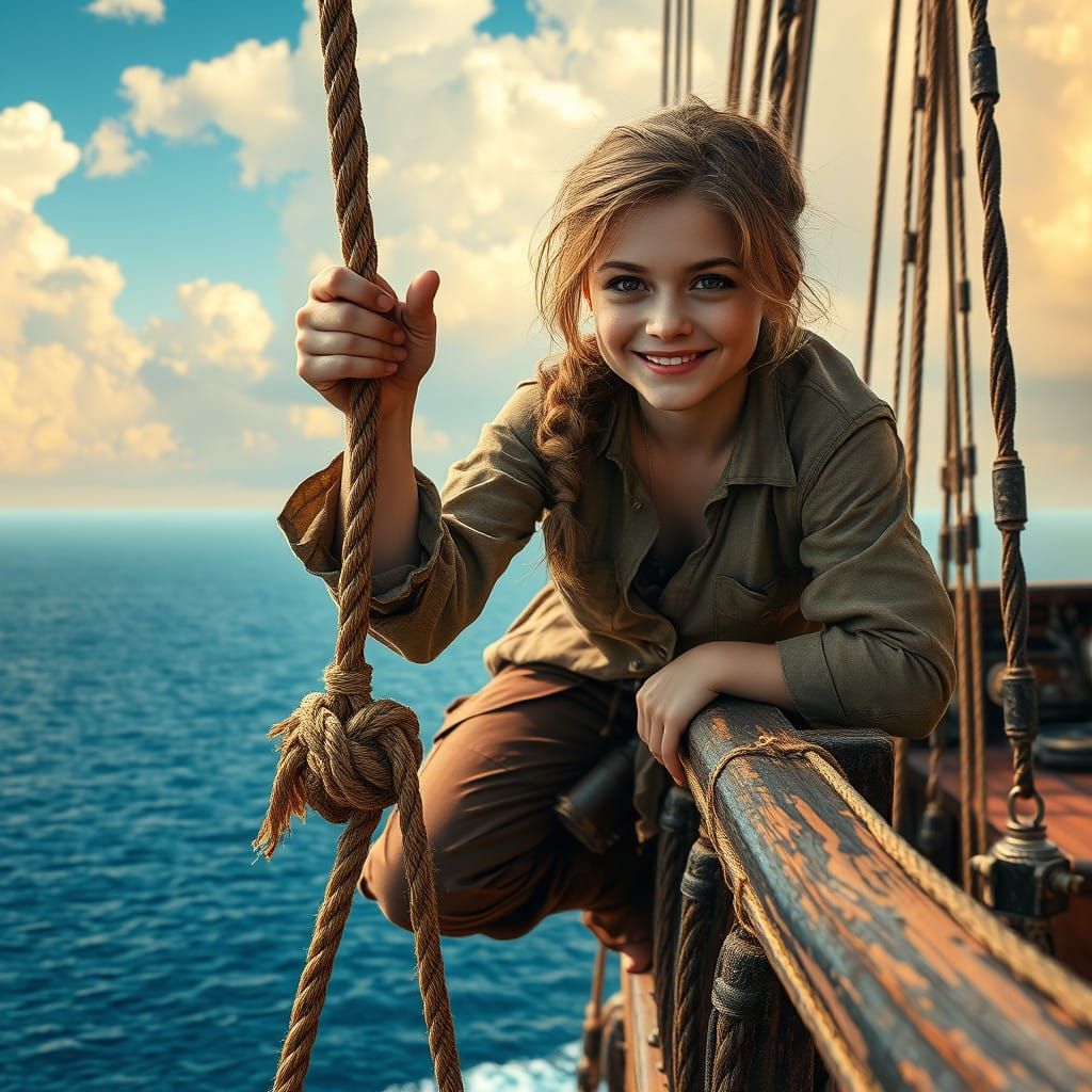 Free-Spirited Pirate Maiden Embracing the Horizon