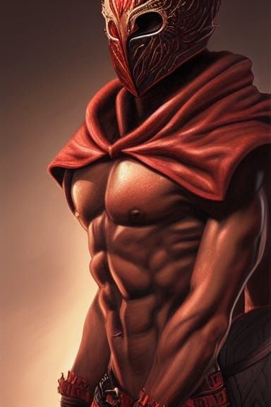 Athletic Demon Slayer in Intricate Leather Armor