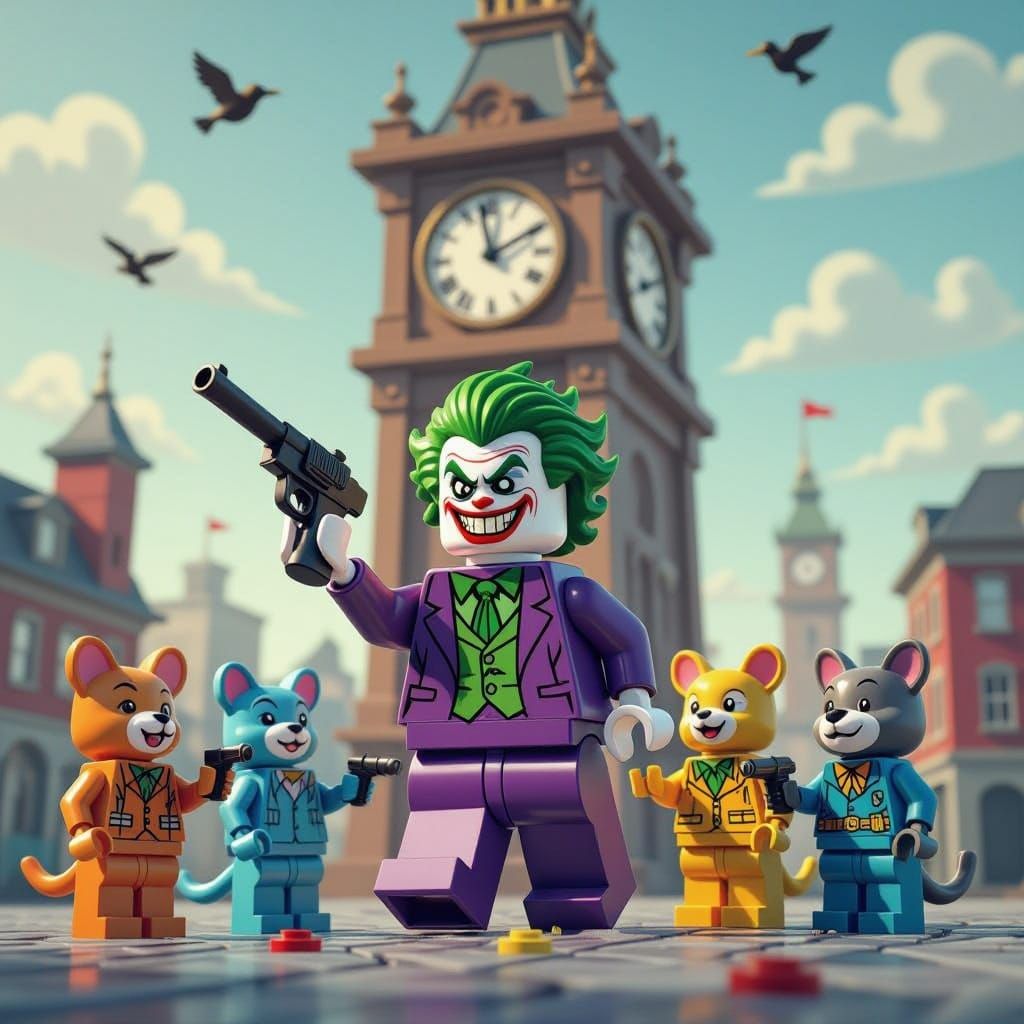 Lego Joker's Absurd Heist at Melting Clock Tower