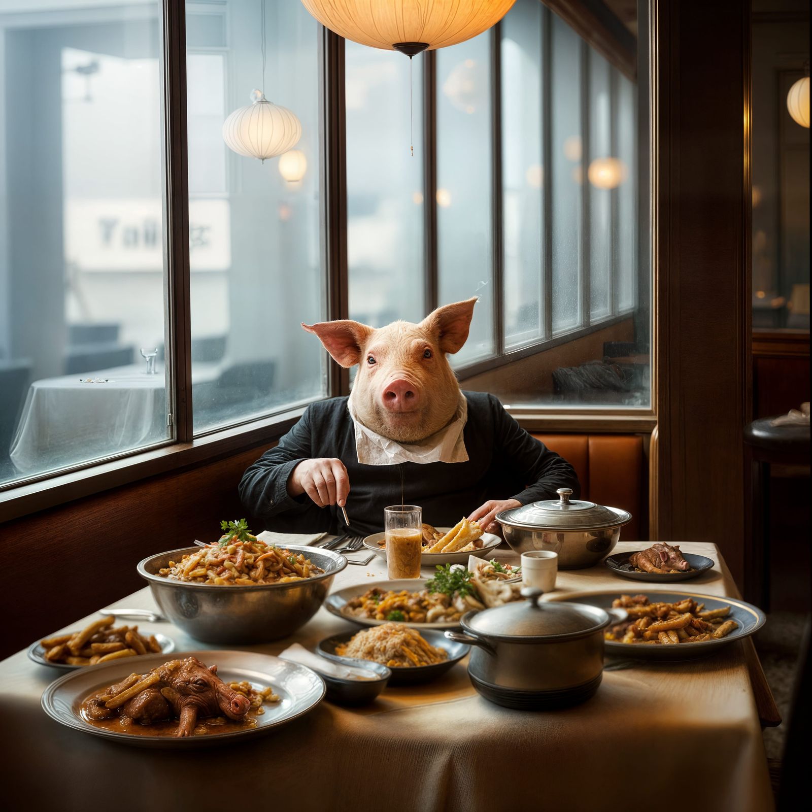 Lonely Gourmand in a Deserted Eaterie