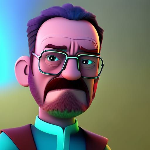 Walter White as Pixar 3D Digital Art