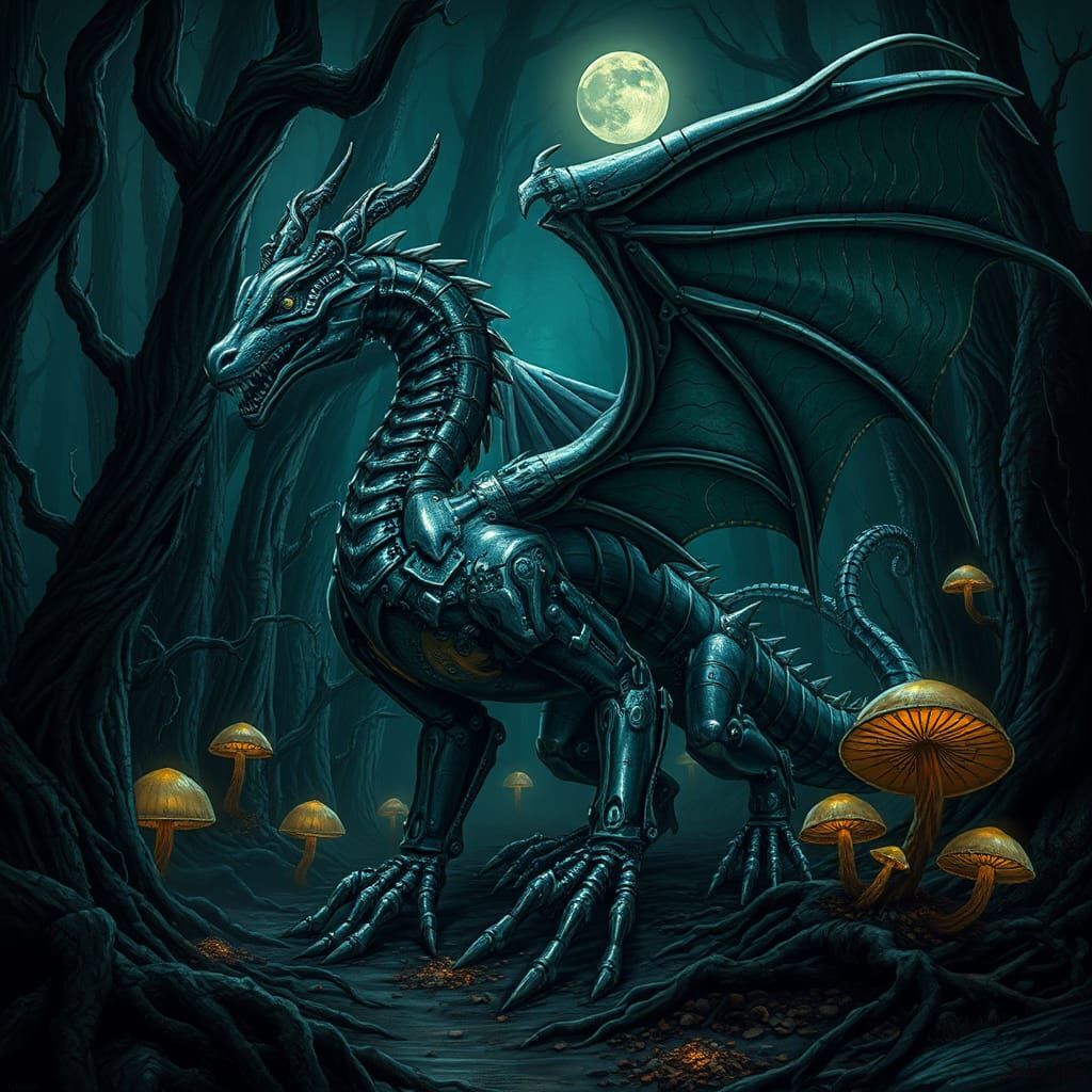 Metal Armor Dragonar in Mystical Forest