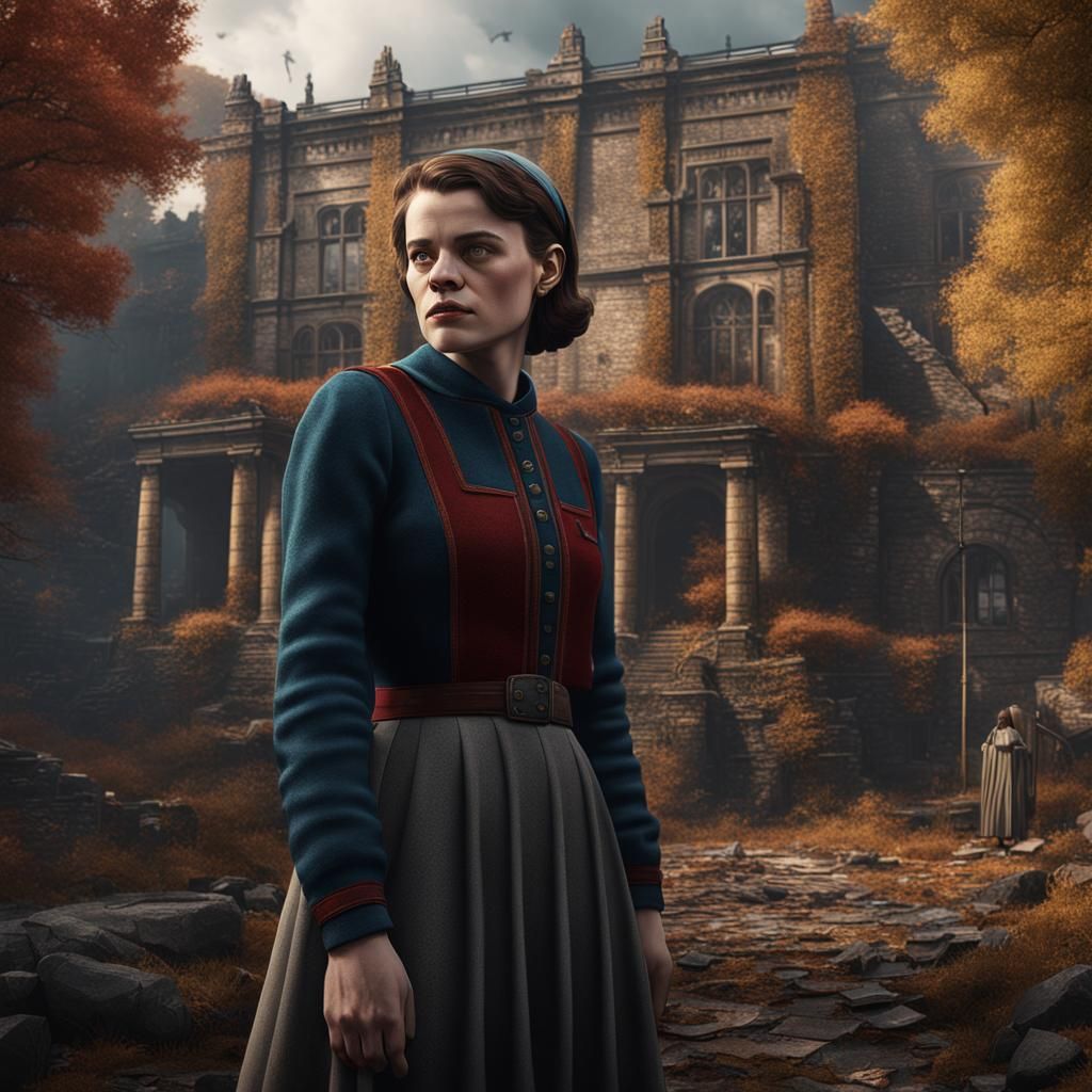 Detailed Matte Painting of Sophie Scholl