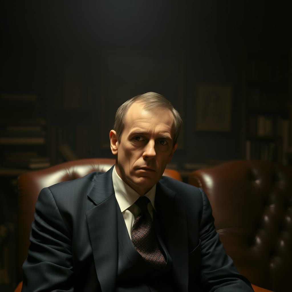 Dramatic Portrait of Man in Suit, Old Masters Style