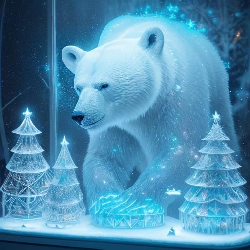 Polar Bear Ice Sculpture.