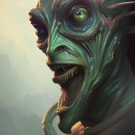 Eldritch Goblin Portrait in Detailed Digital Art Style