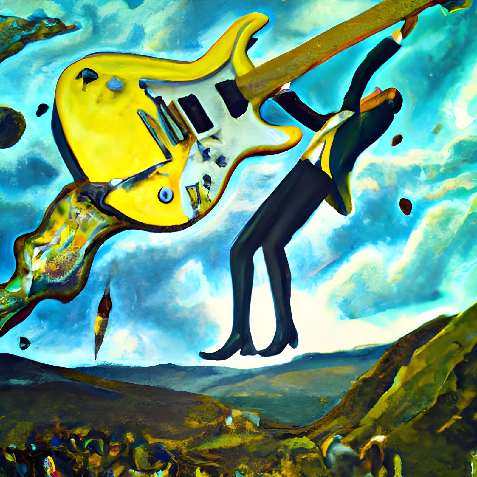 Surreal Guitar Solo in Salvador Dali Style