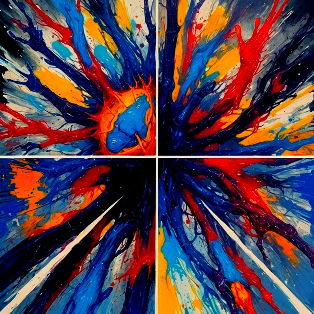 Distorted Humanoid Form Unravels in Impasto Dreamscape