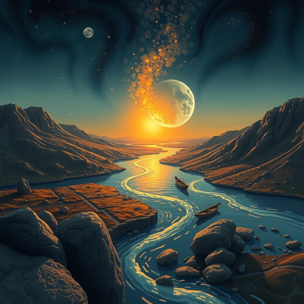 Surreal Goddess Embodies Balance of Light and Shadow