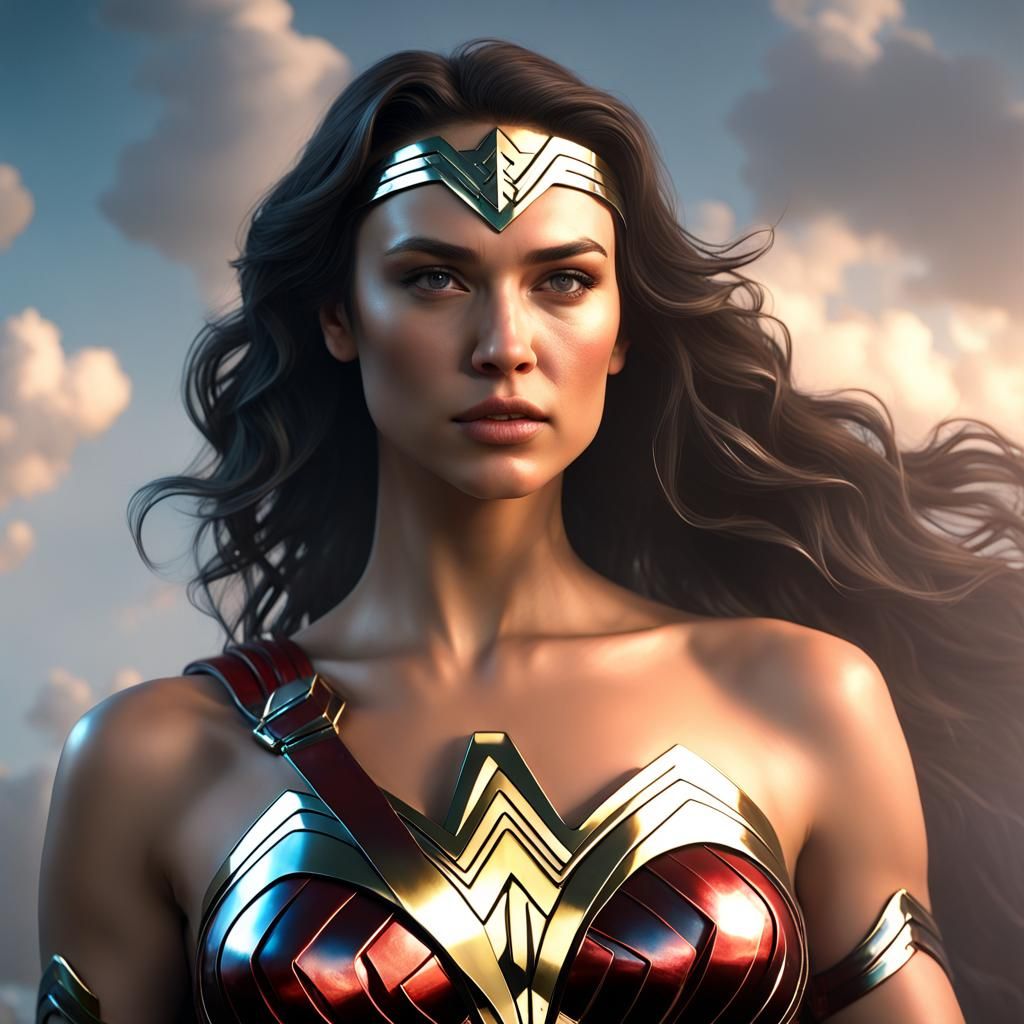 Wonder Woman Portrait with Volumetric Lighting