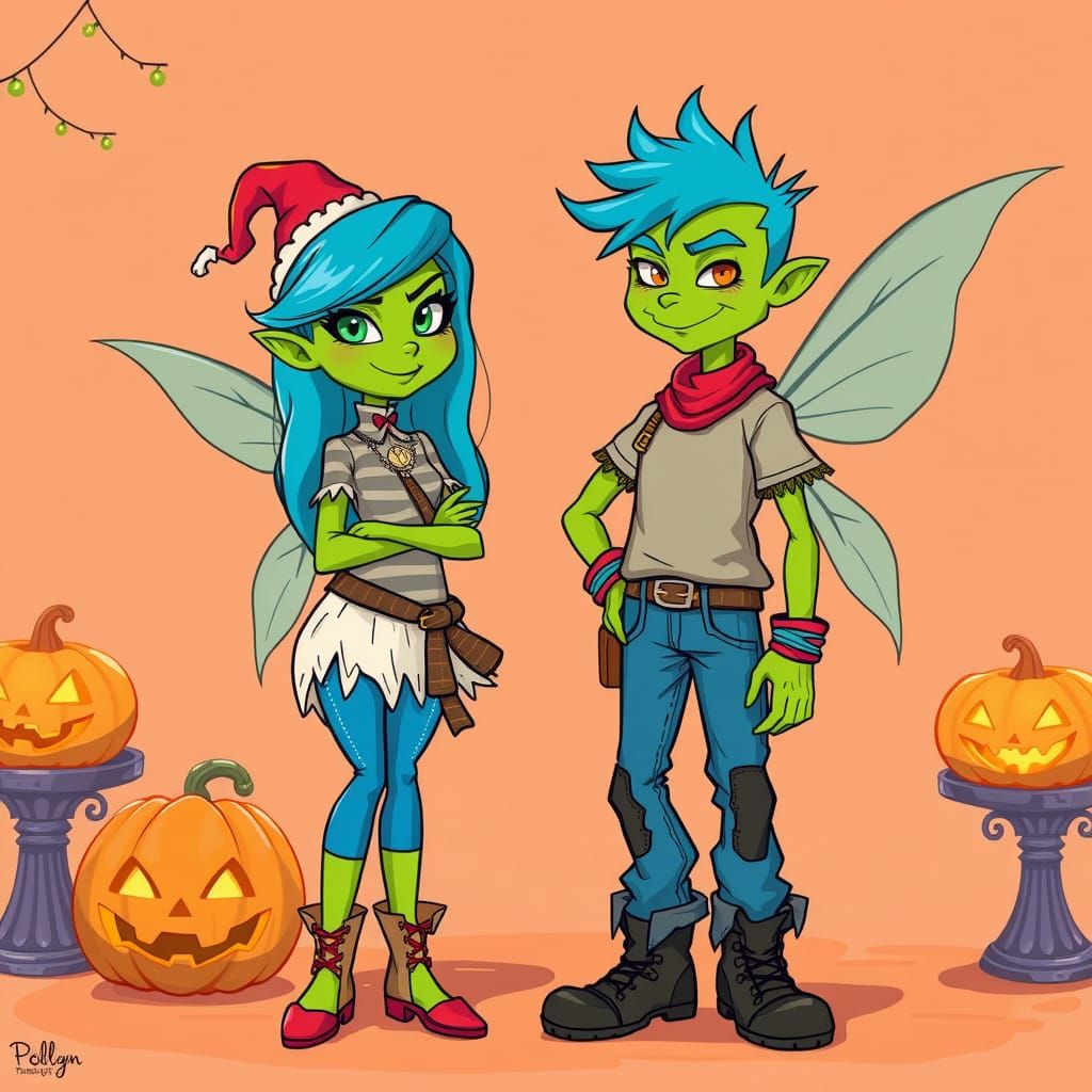 Steampunk Grinch Fairies Cartoon Halloween