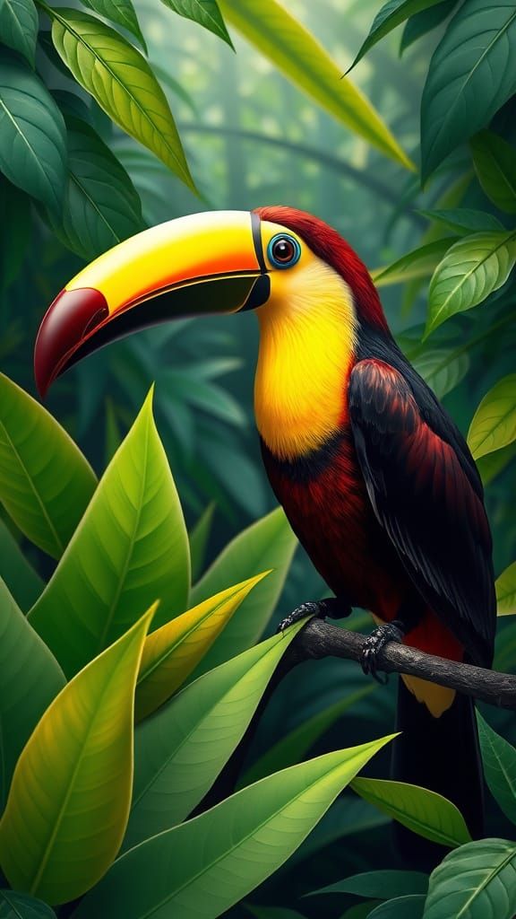 Exotic Toco Toucan in Tropical Paradise