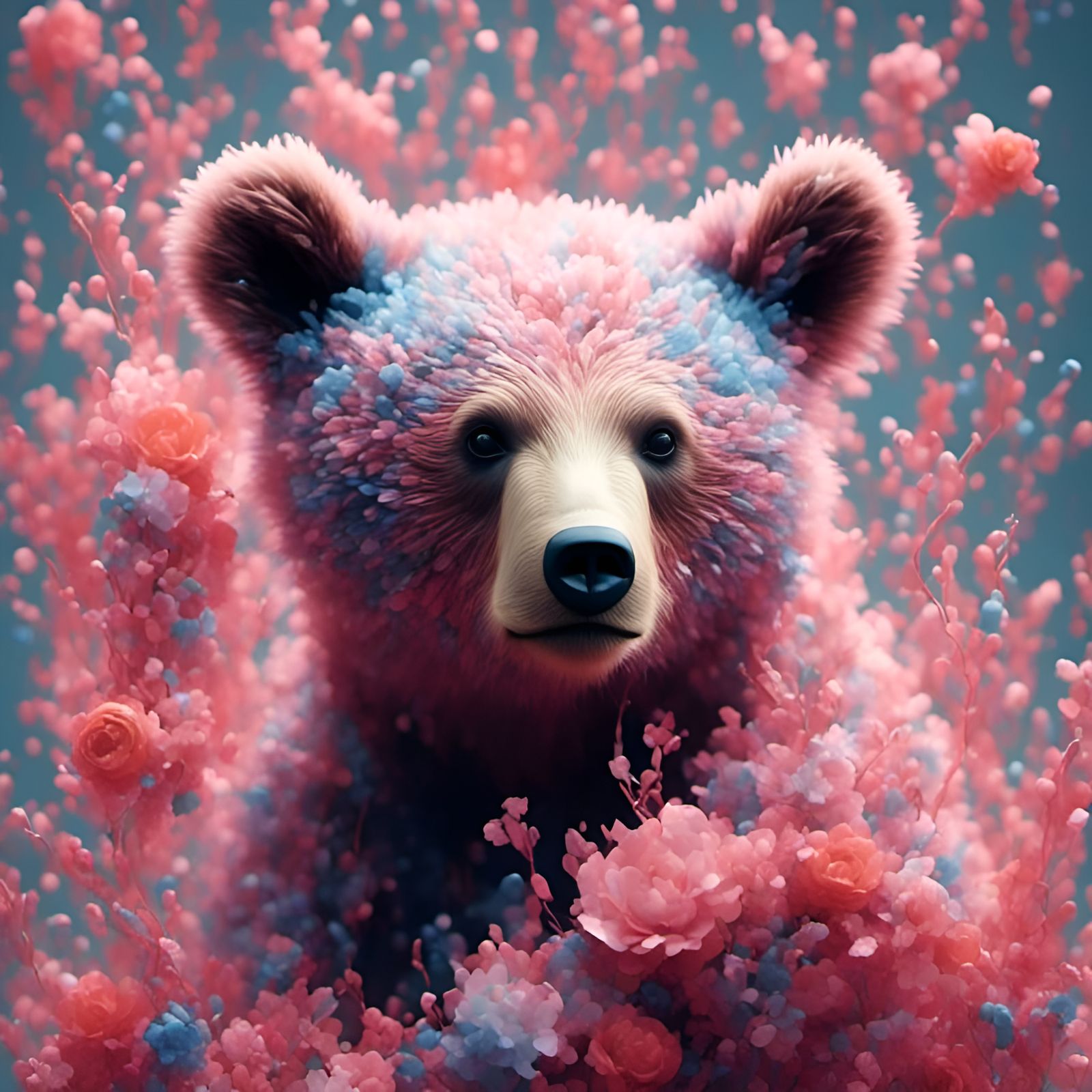 Pastel Bear Cub Portrait