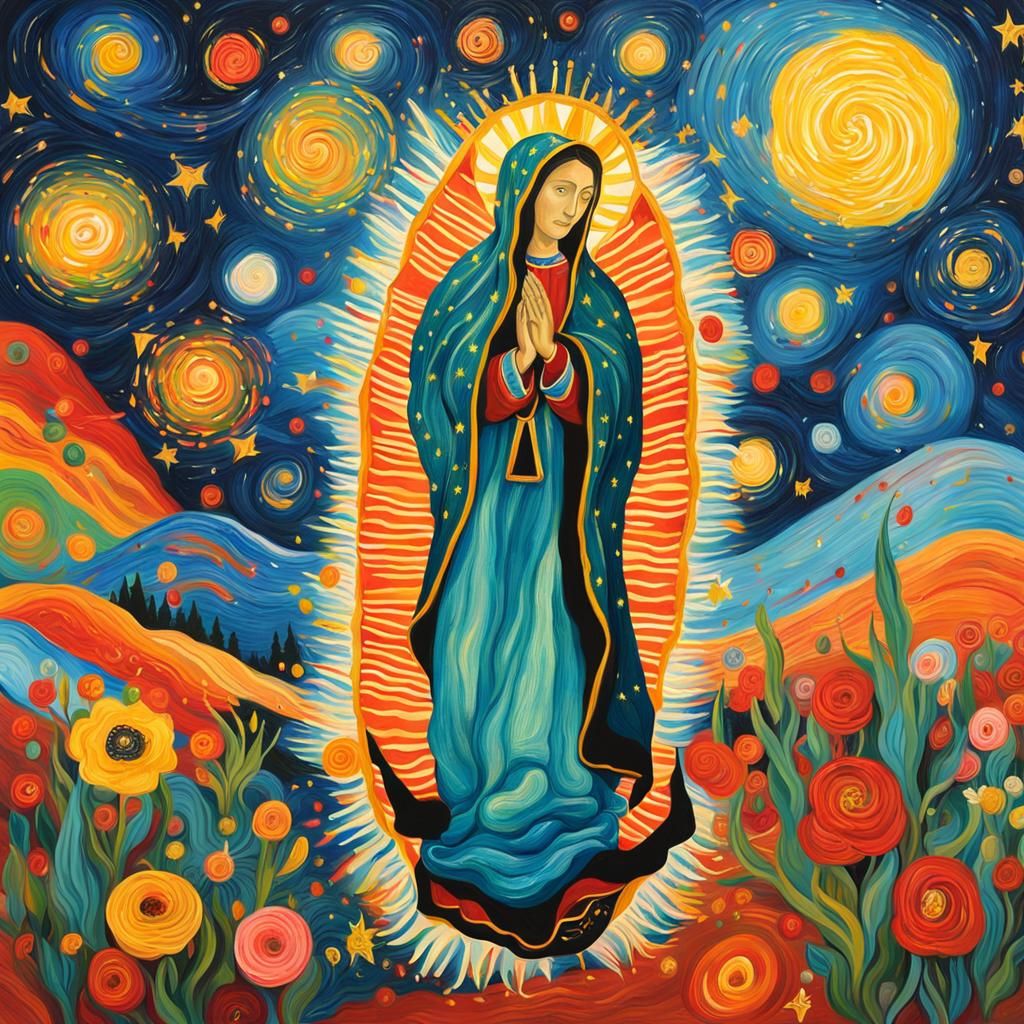 Virgen de Guadalupe in Van Gogh Style