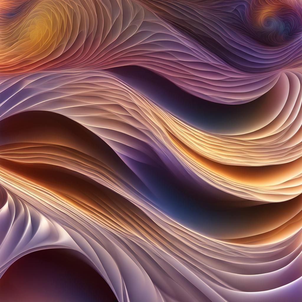 Serene Abstract Fractal Design with 3D Shading